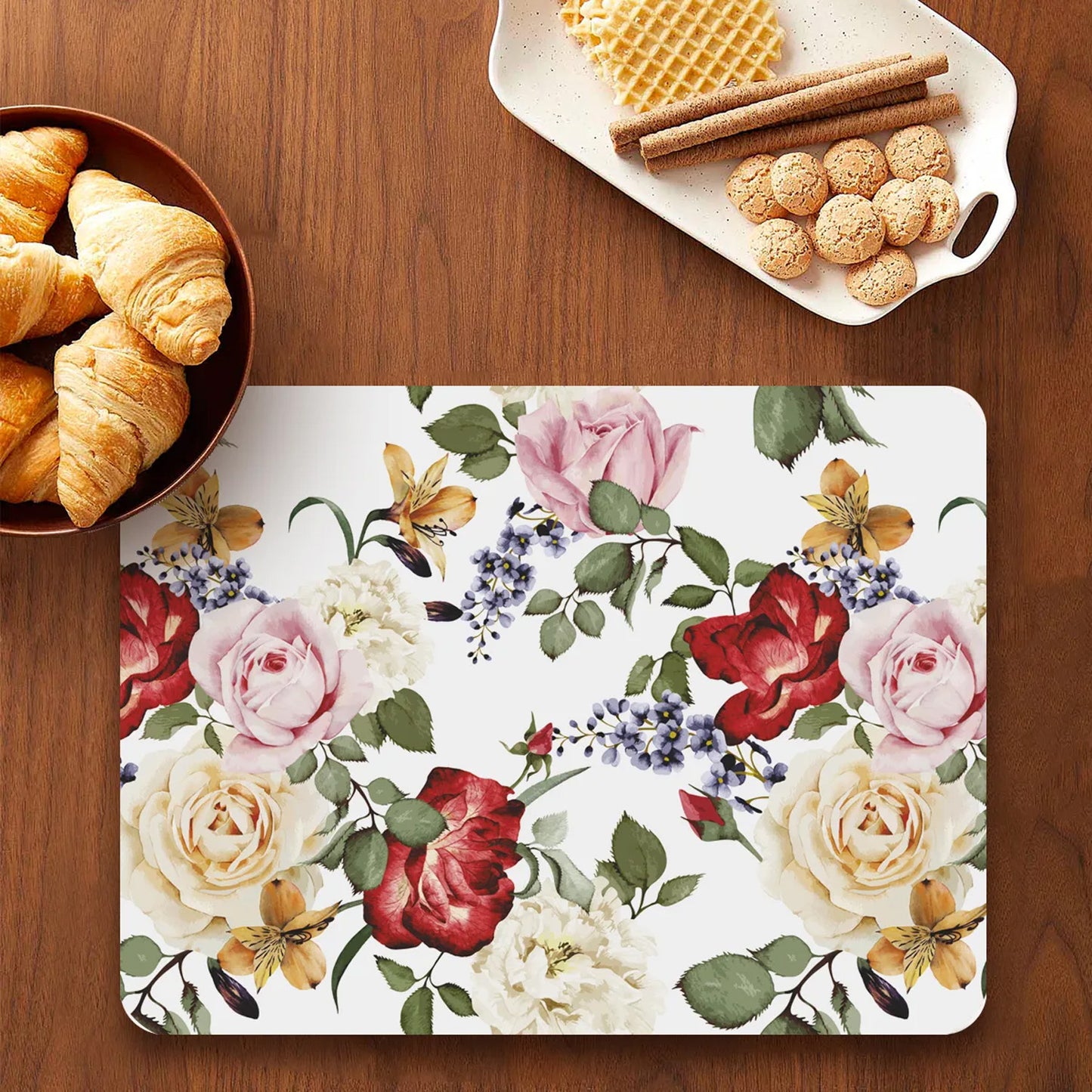 Pink and red roses Table Mat | TM 010 (set of 2)