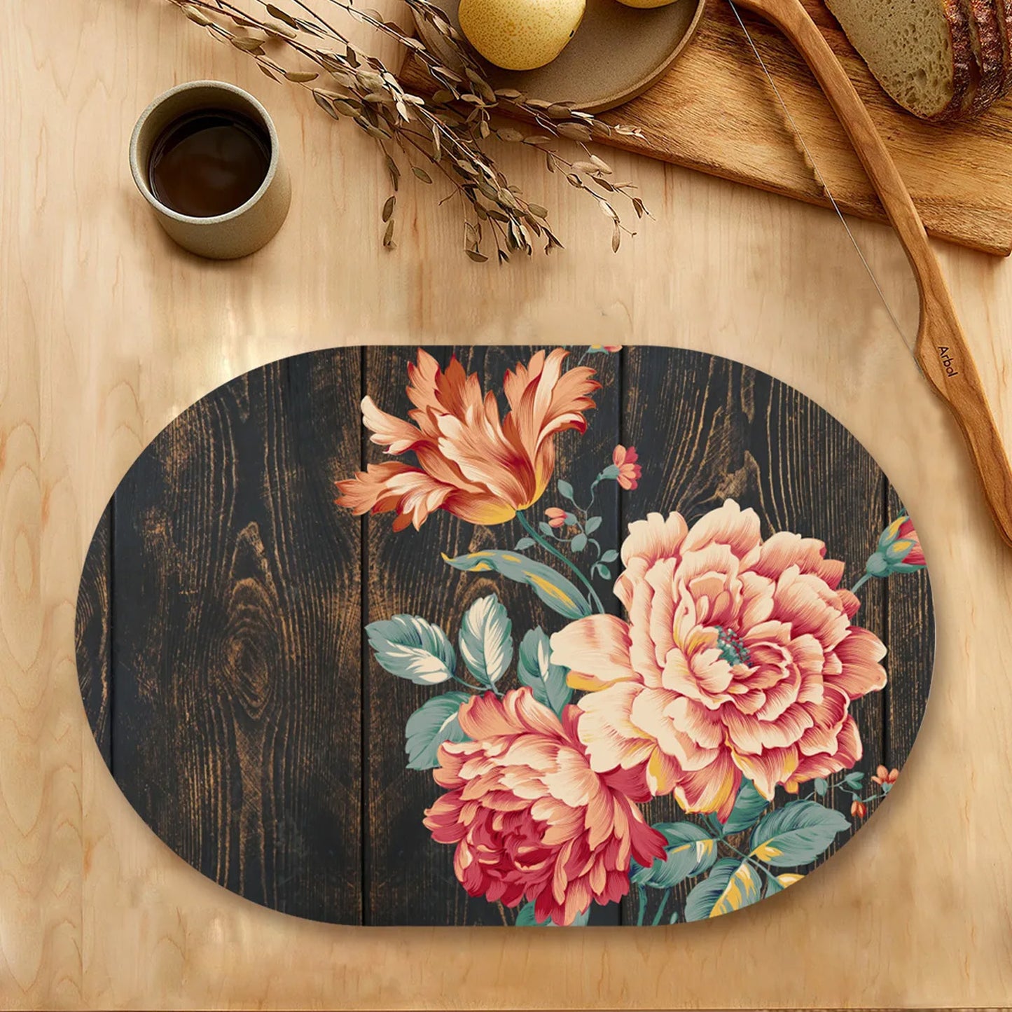 Baroque Art on Weathered Woo Tablemats | TM 084 (set of 2)