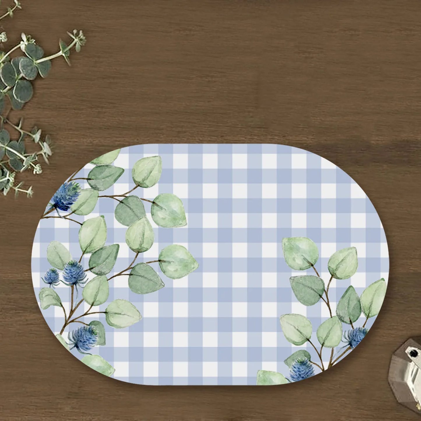 Blue and White Check Table Mat | Placemats TM 051 (set of 2)