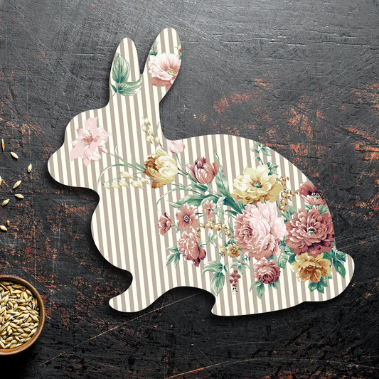 Bunny shaped striped floral Platter