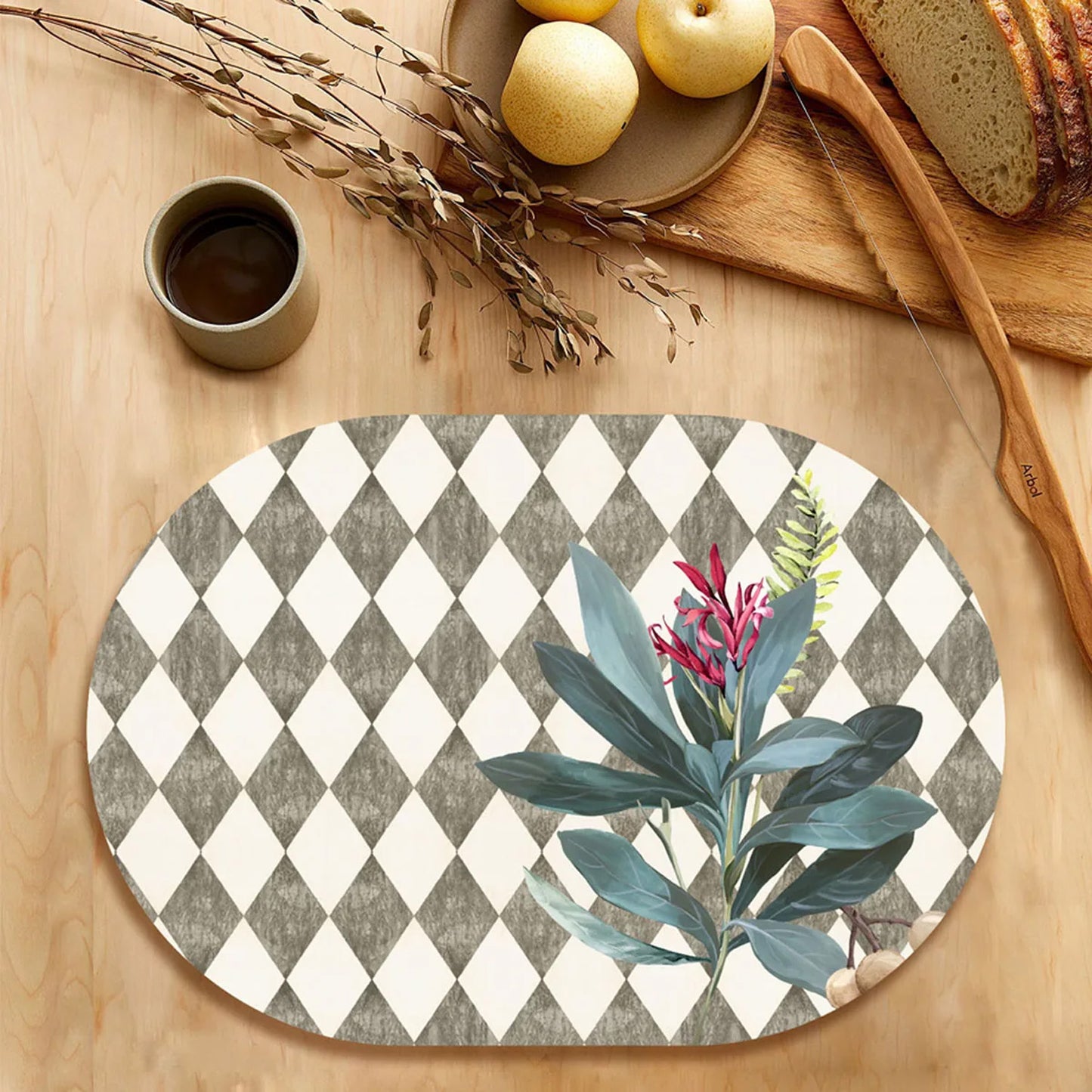 “Sage Leaves” (Ash Grey) Tablemats | TM 083 (set of 2)