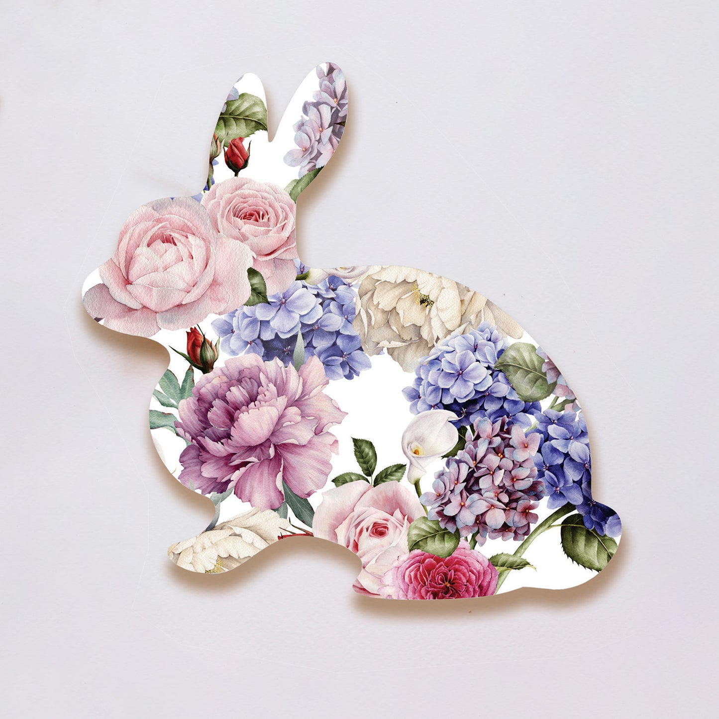 Hydrangeas and Roses Bunny shaped Platter