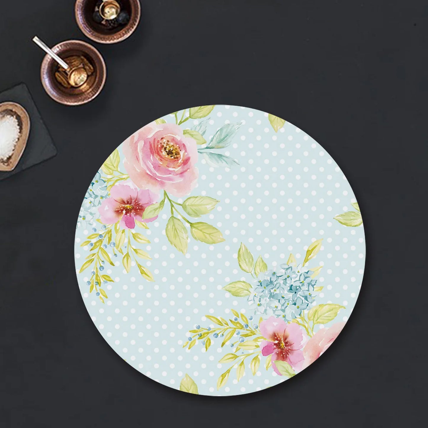 Vintage roses on dotted background Table Mat | TM 039 (set of 2)