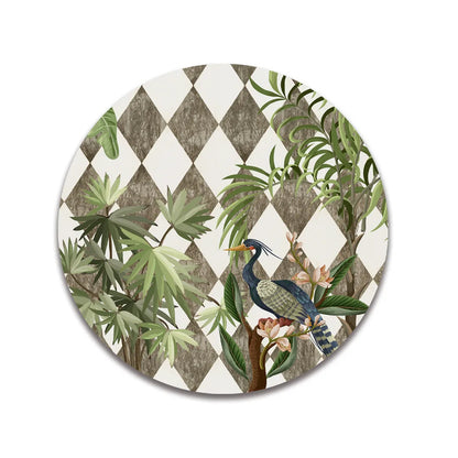 “Tropic Jungle on Geometrical Design” Trivets | CST 075 (set of 2)