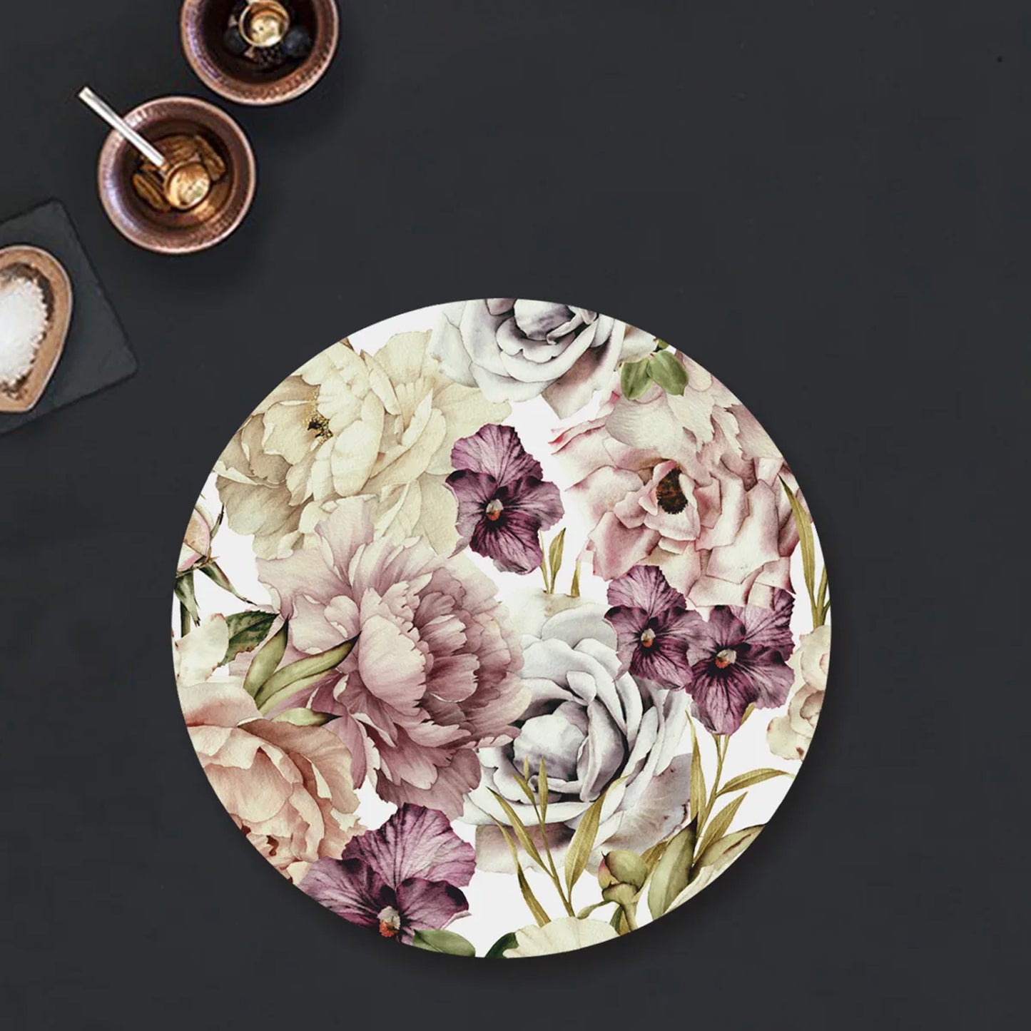 Peach and wine floral Table Mat | TM 037 (set of 2)