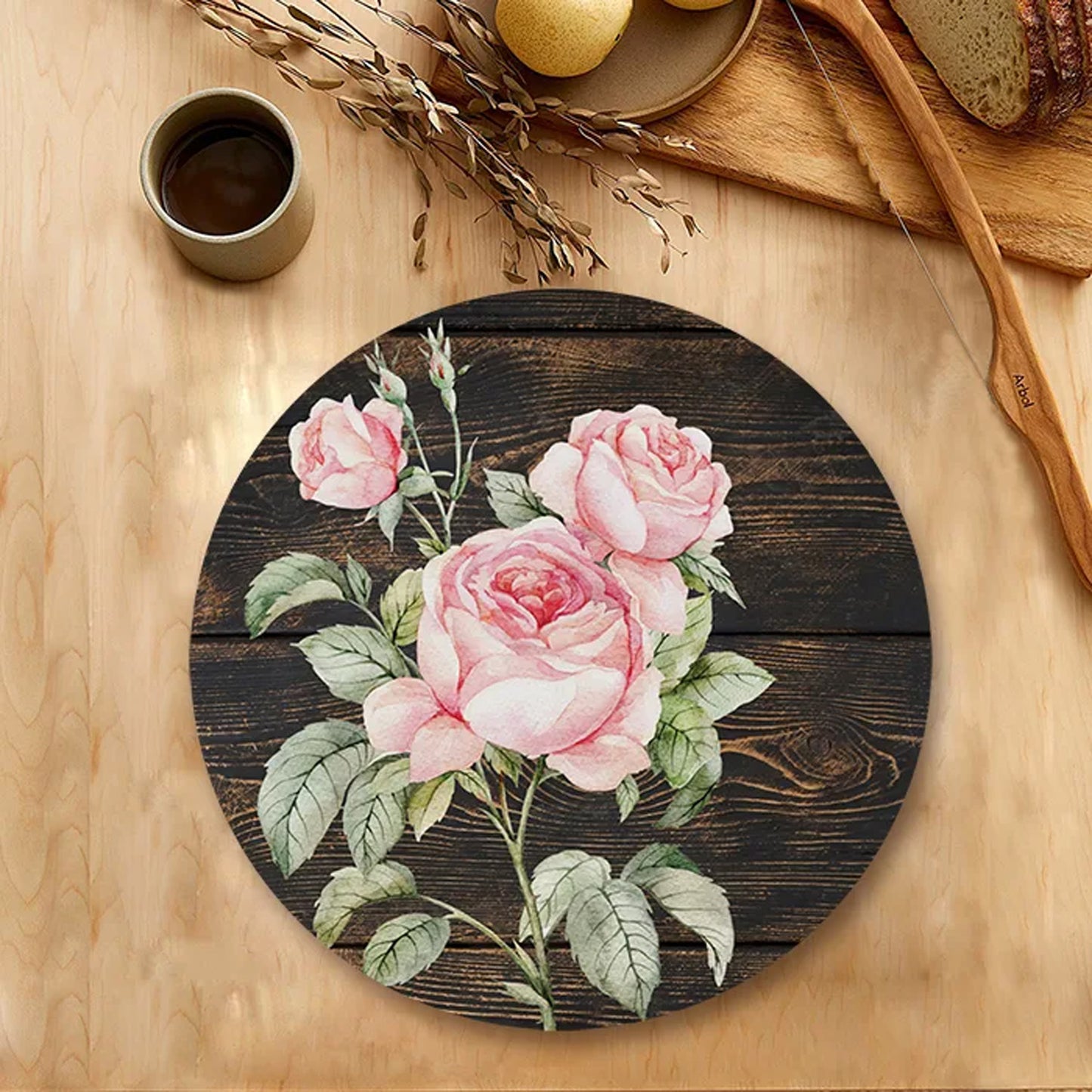 Vintage Roses On Weathered Wood Tablemats | TM 088 (set of 2)