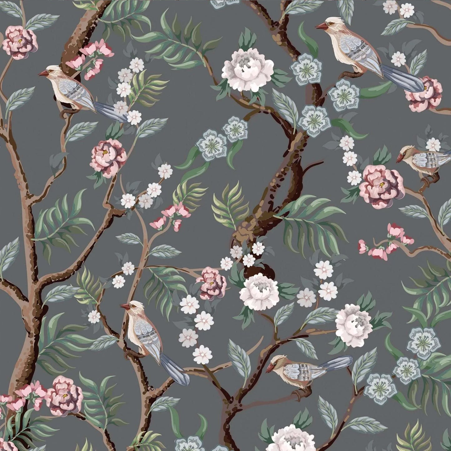 “Oriental Garden” wallpaper (Grey) | WP 114