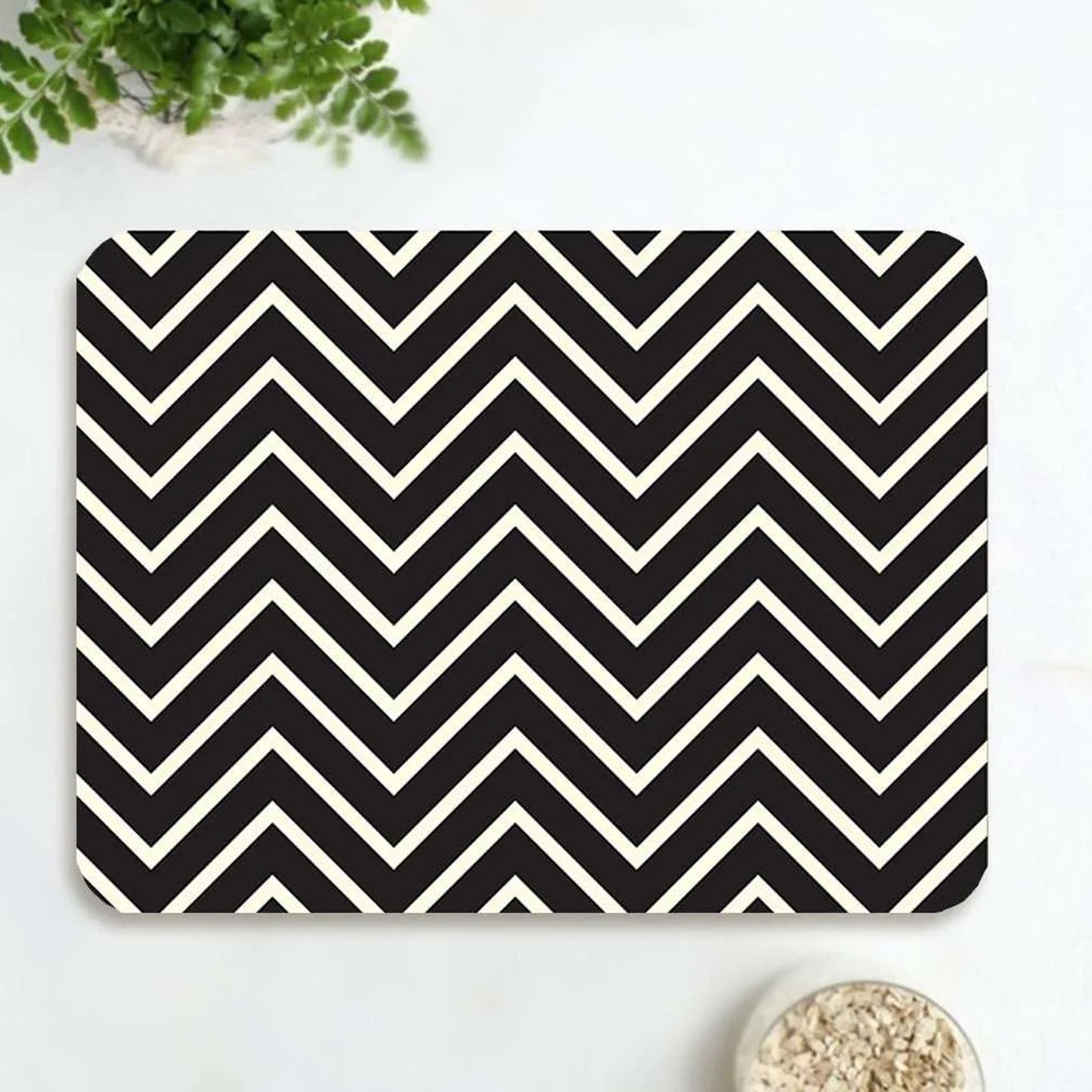 Black and white Chevron print Table Mat | TM 028 (set of 2)