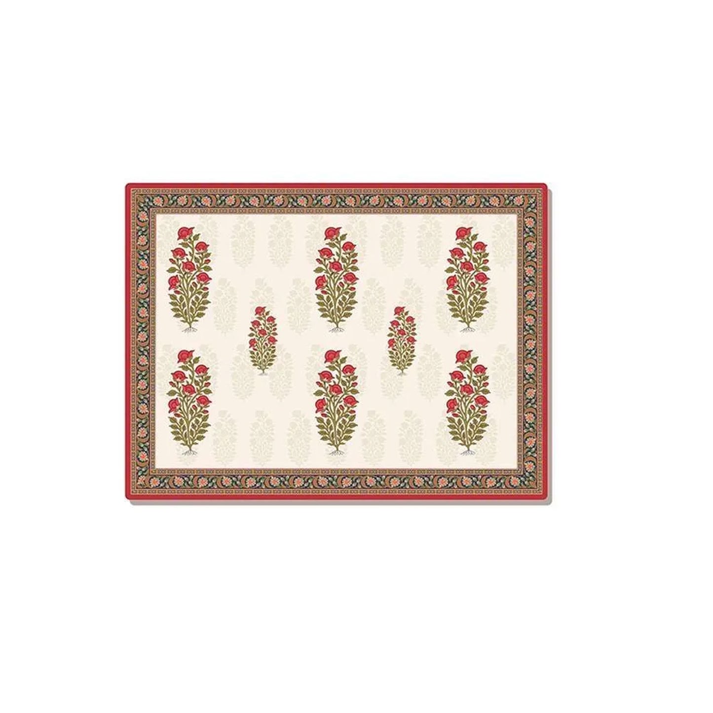 Mughal Motifs with ethnic border Table Mat | TM 009 (set of 2)