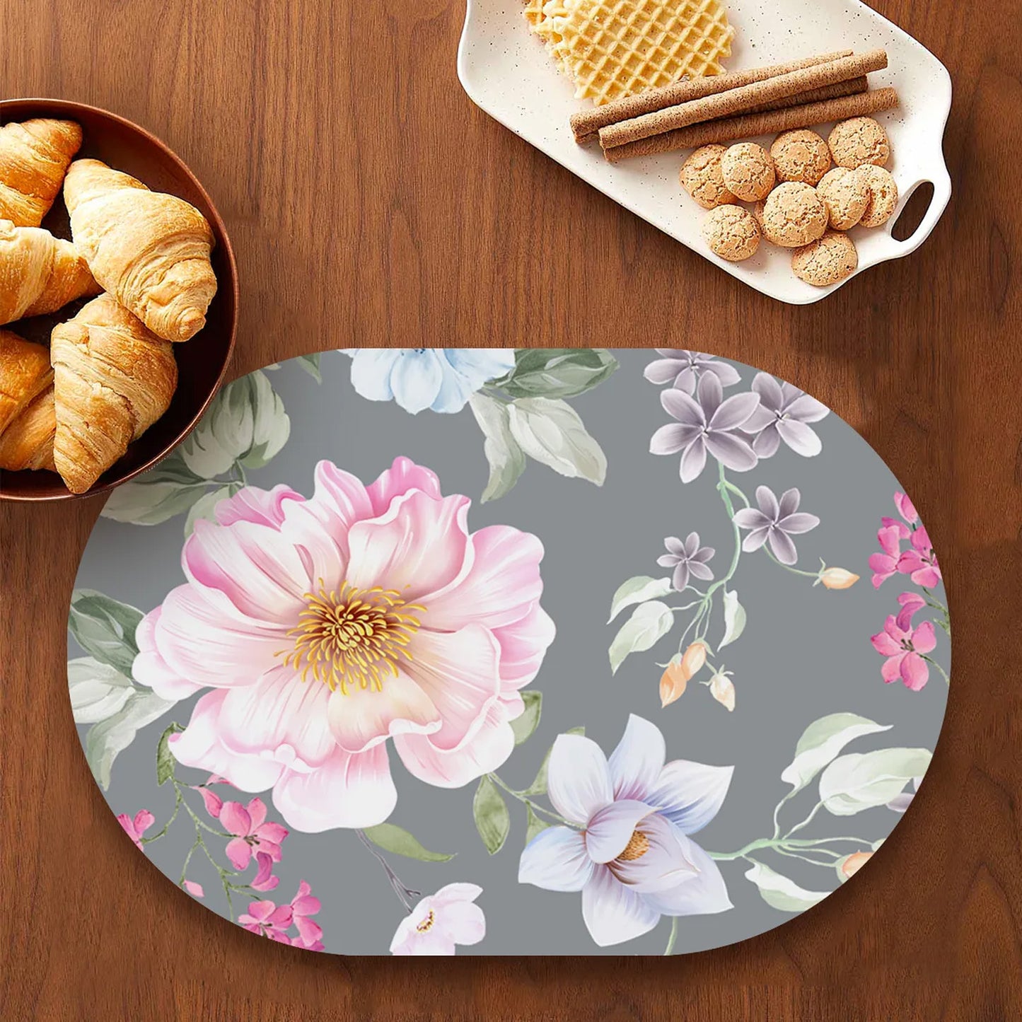 watercolor Flowers,leaves and buds Table Mat | TM 029 (set of 2)