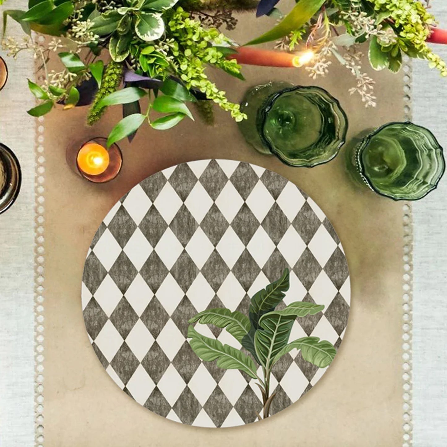 A lone palm on vintage background Tablemats | TM 063 (set of 2)