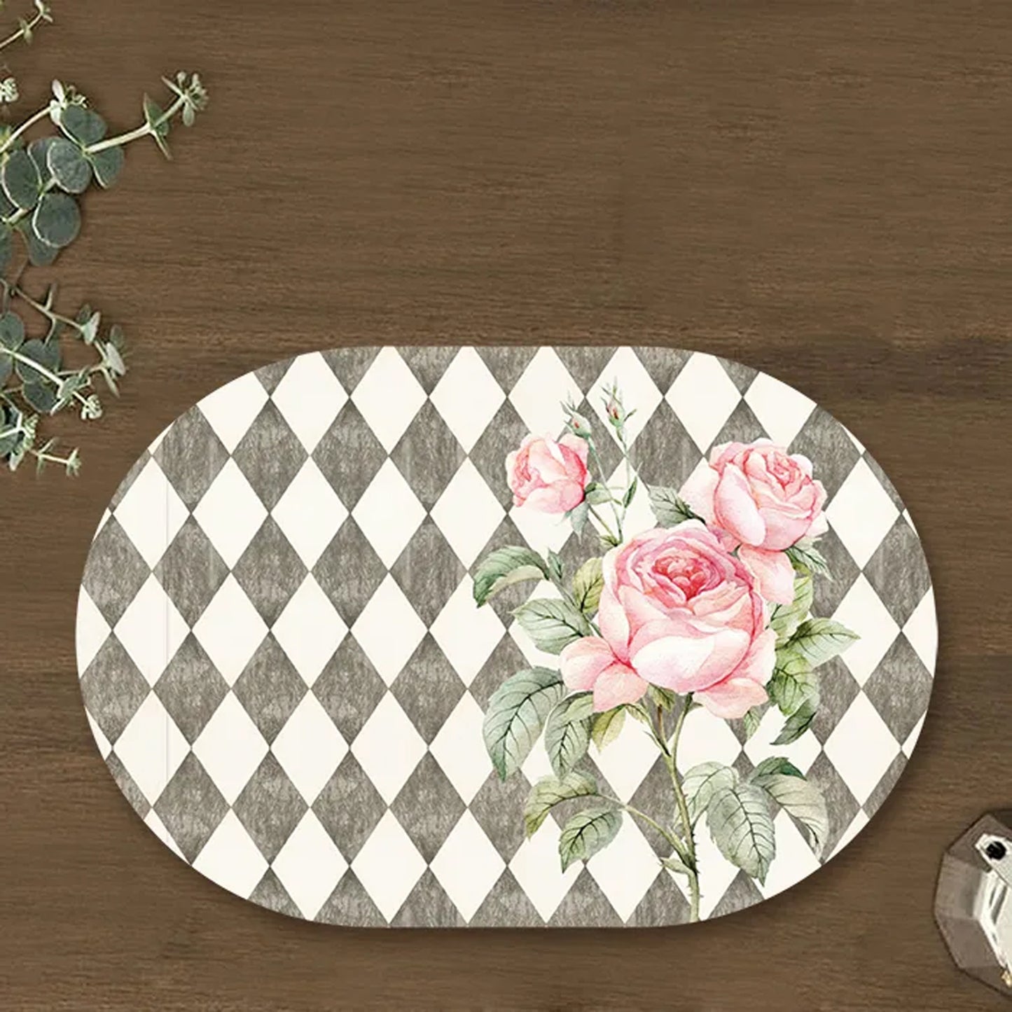 Pink Roses on Vintage Background Tablemats | TM 093 (set of 2)