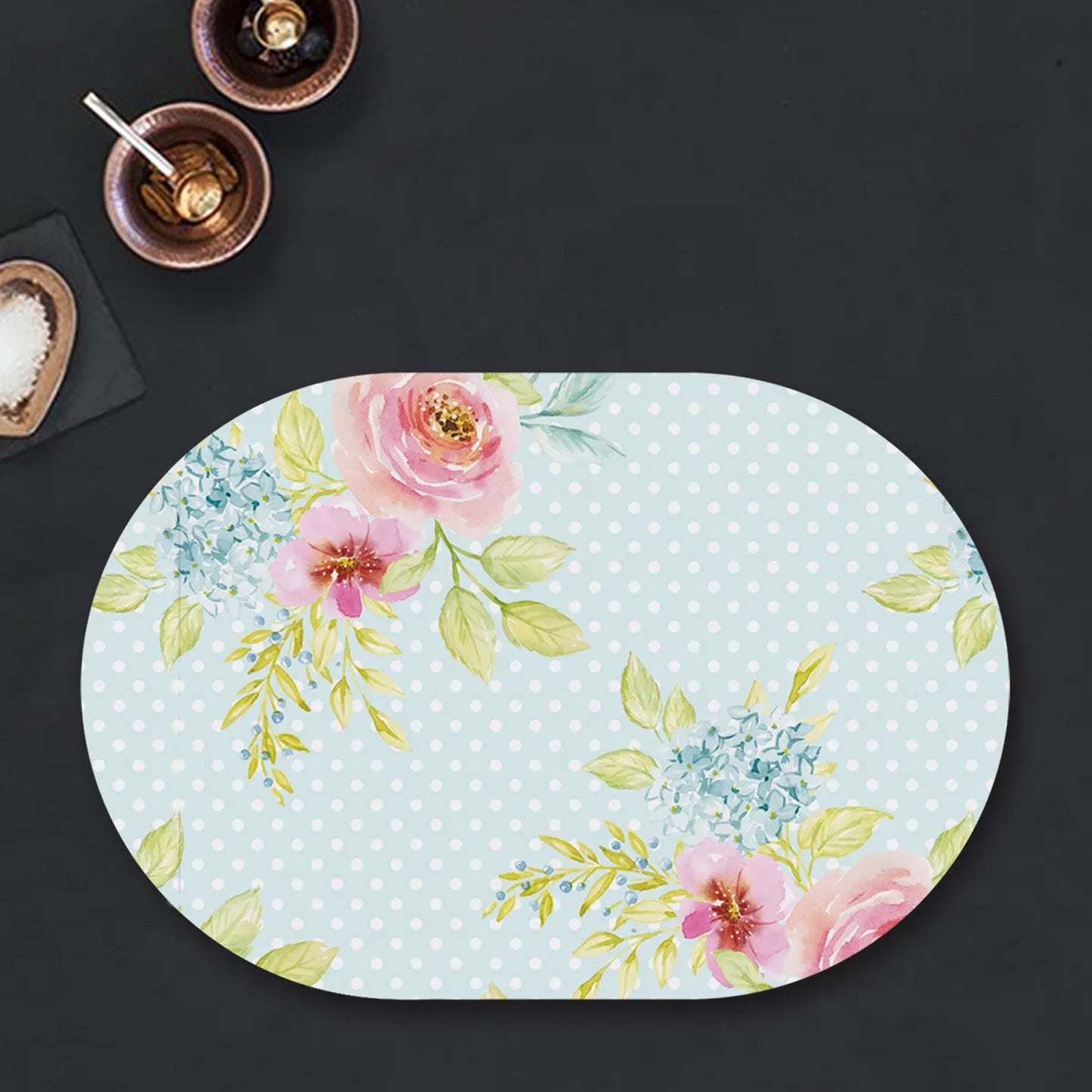 Vintage roses on dotted background Table Mat | TM 039 (set of 2)