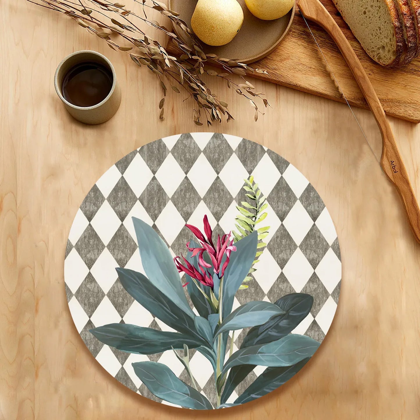 “Sage Leaves” (Ash Grey) Tablemats | TM 083 (set of 2)