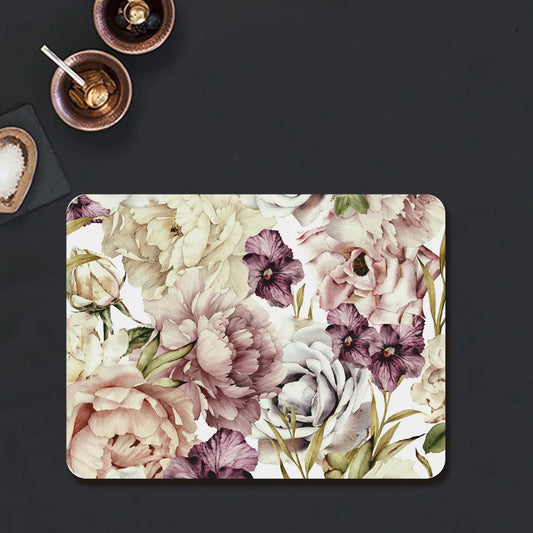 Peach and wine floral Table Mat | TM 037 (set of 2)