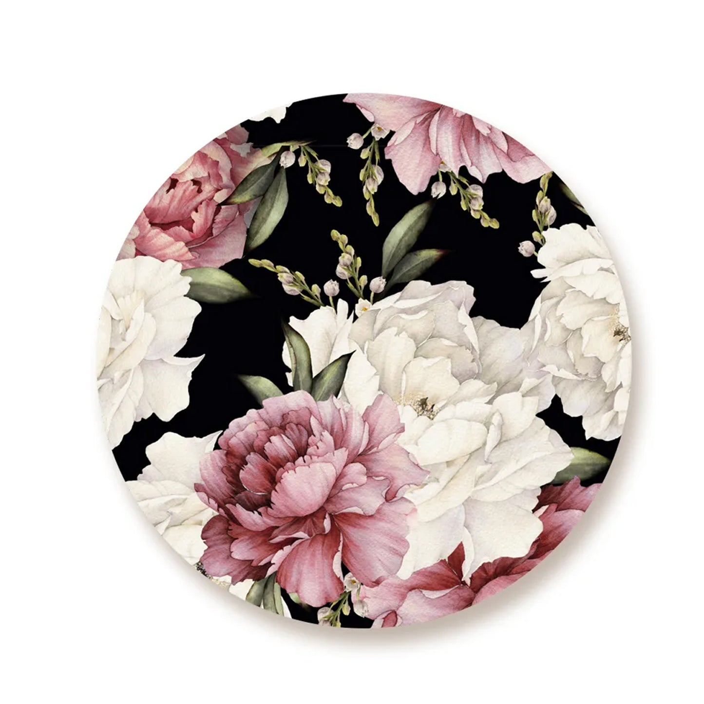 watercolor peonies on dark background Table Mat | Placemats TM 058 (set of 2)