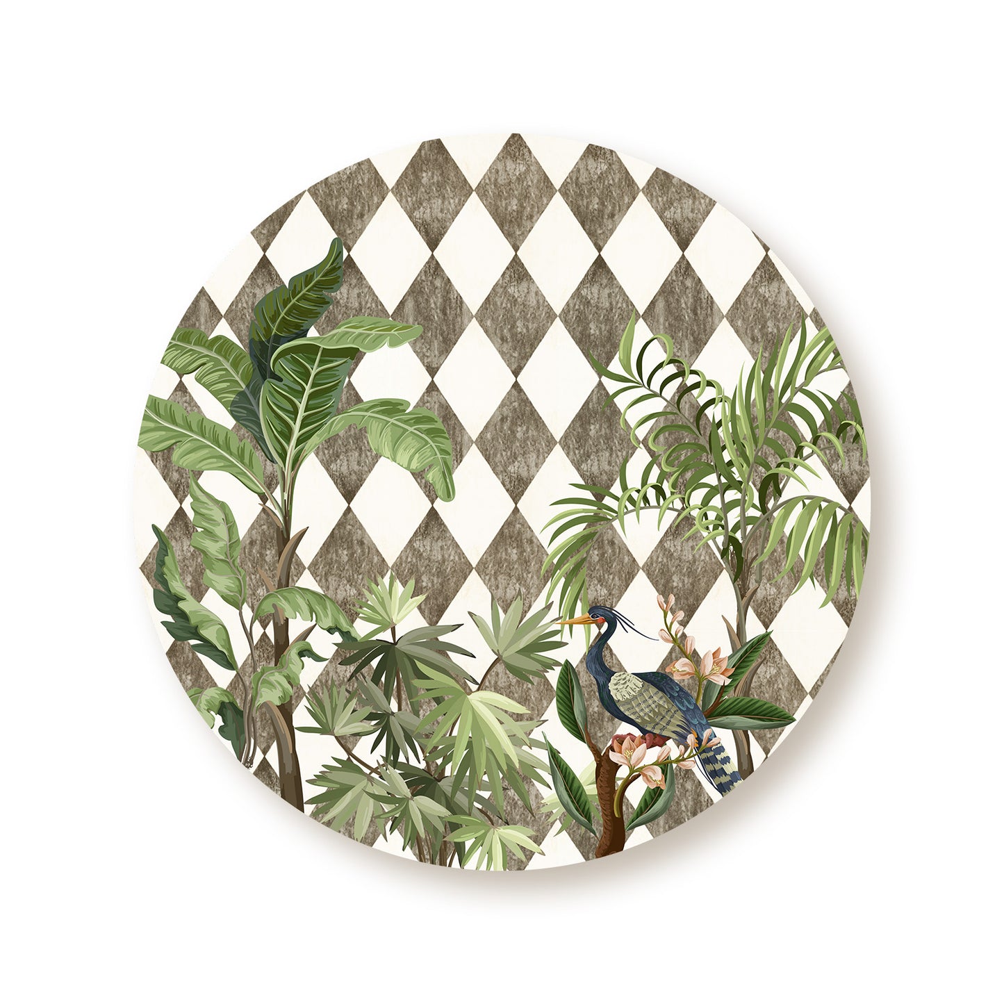 Tropic Jungle on Geometrical Pattern Table Mat | Placemats TM 050 (set of 2)