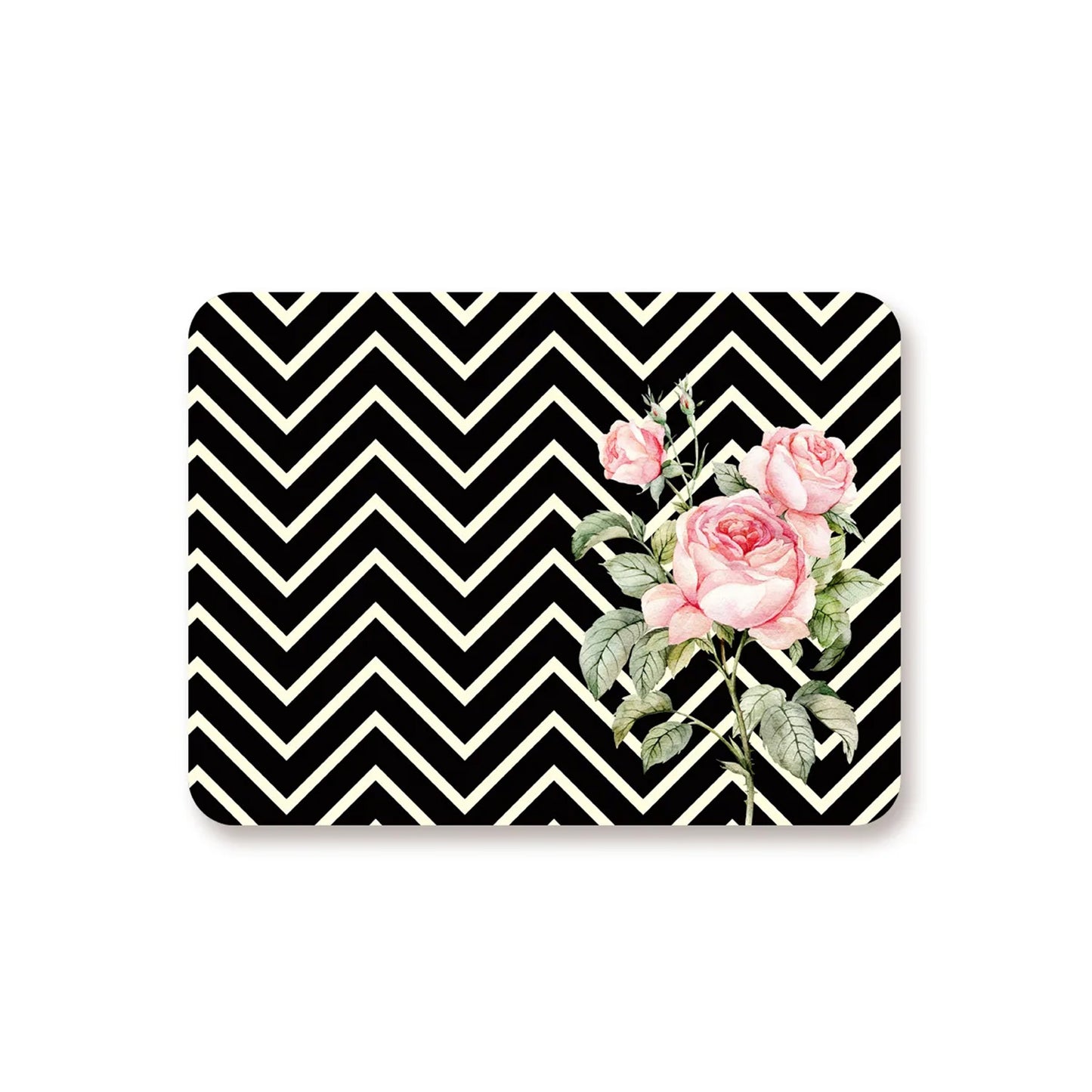 Roses On chevron Background Tablemats | TM 082 (set of 2)
