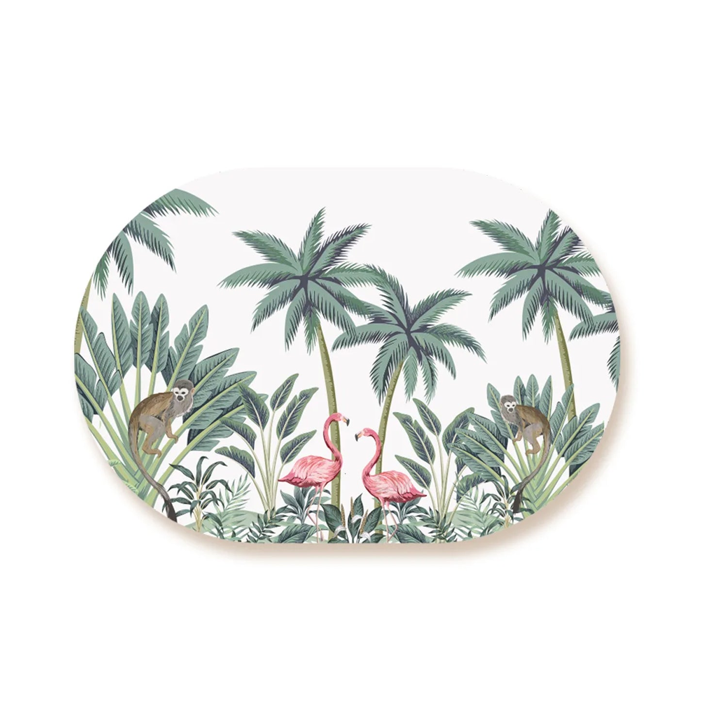 Vintage Palm tree and Flamingo Table Mat | TM 018 (set of 2)