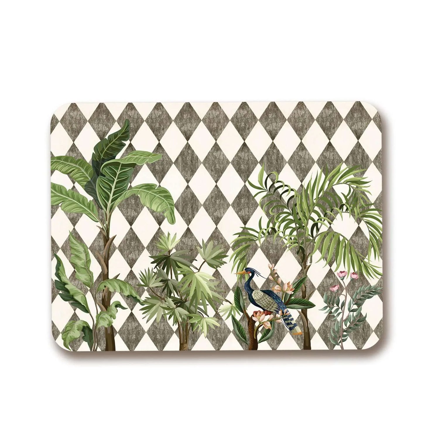Tropic Jungle on Geometrical Pattern Table Mat | Placemats TM 050 (set of 2)