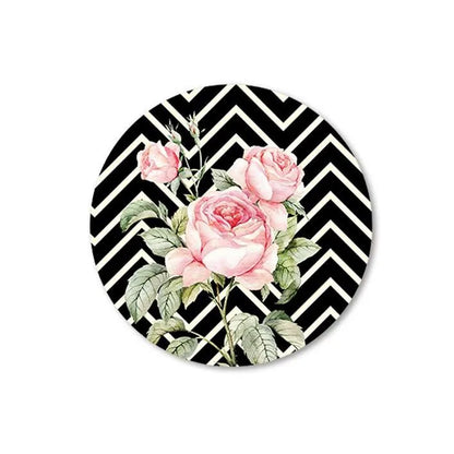 Roses On chevron Background Tablemats | TM 082 (set of 2)