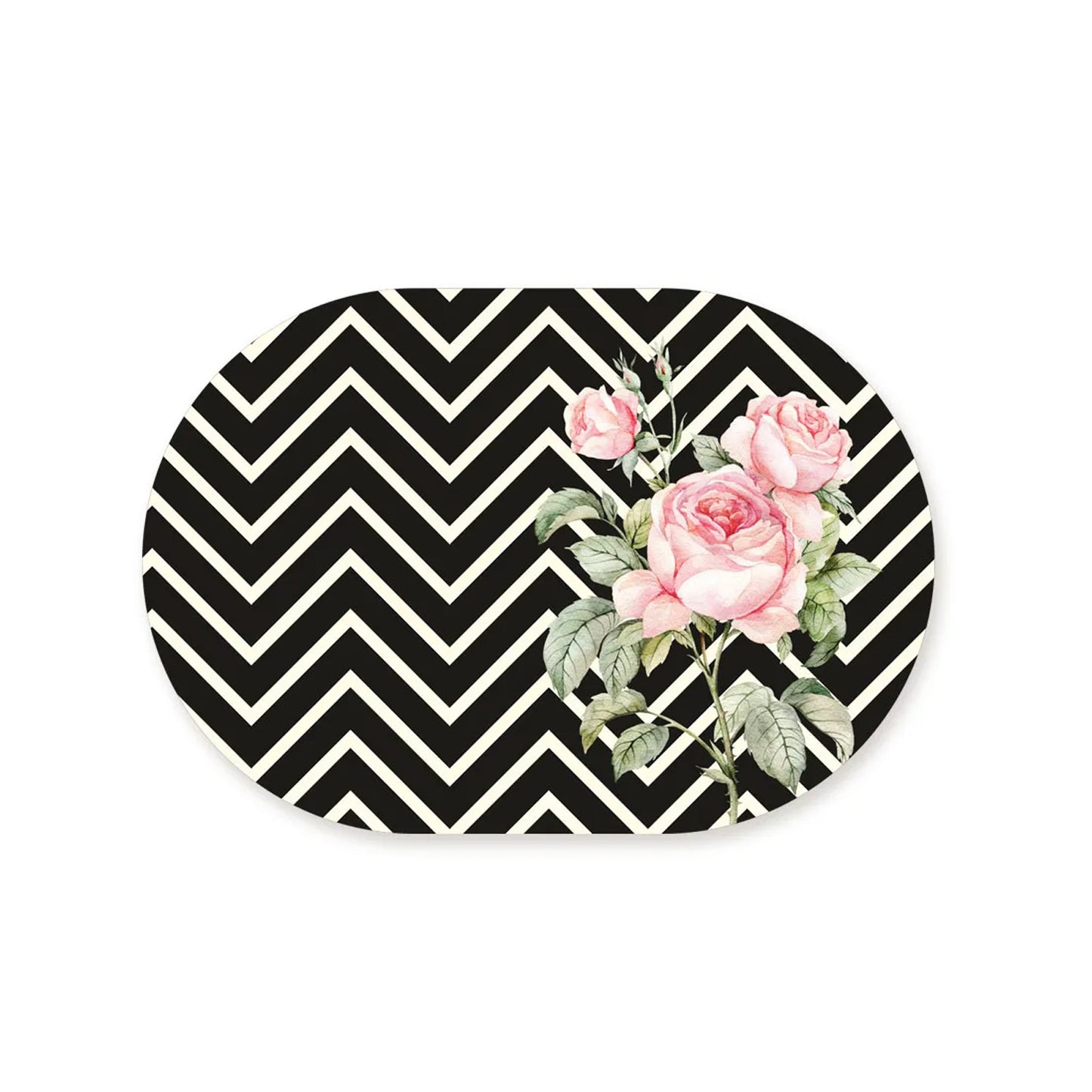Roses On chevron Background Tablemats | TM 082 (set of 2)