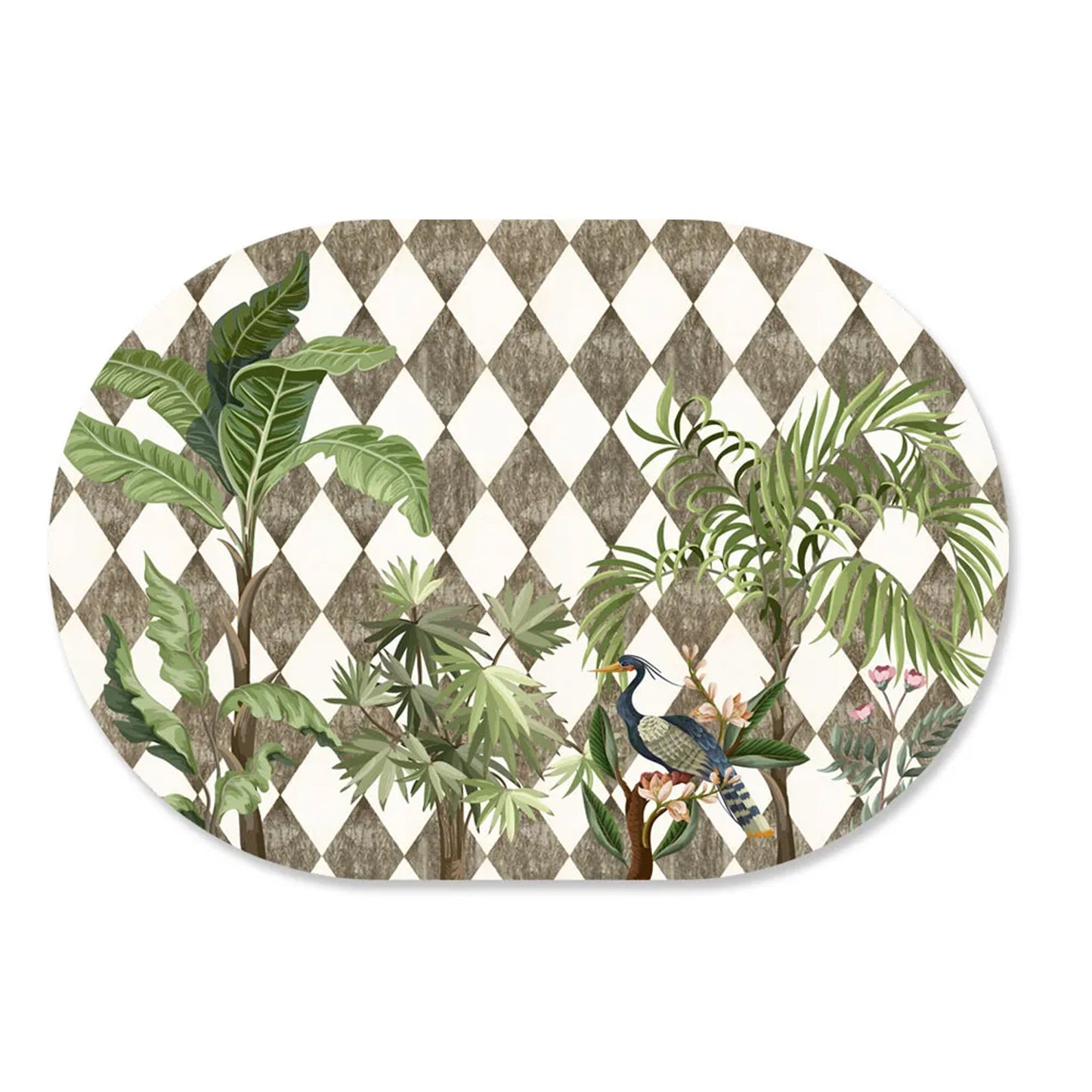 Tropic Jungle on Geometrical Pattern Table Mat | Placemats TM 050 (set of 2)