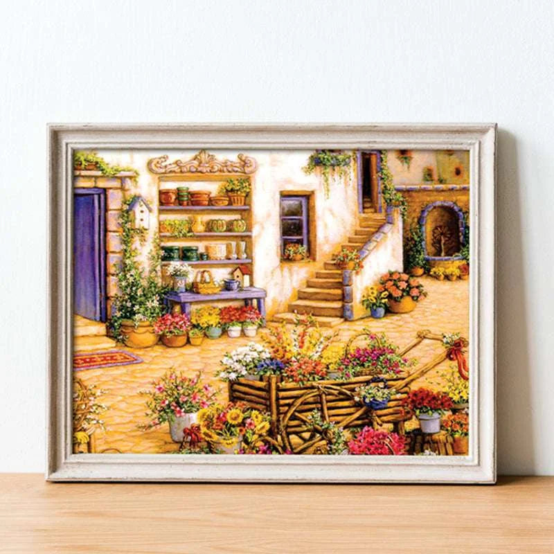 Courtyard Flower Shoppe Canvas | ART-026