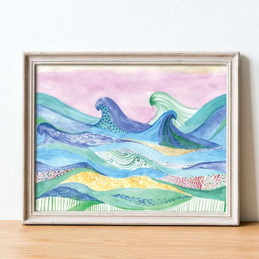 Abstract Mountains and Sea Waves Canvas