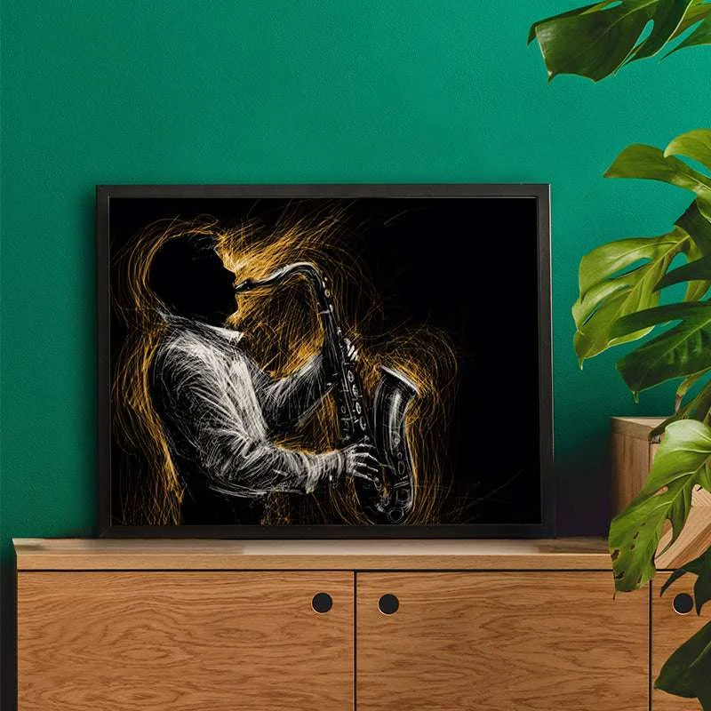 Jazz Saxophone Player Canvas | ART-043