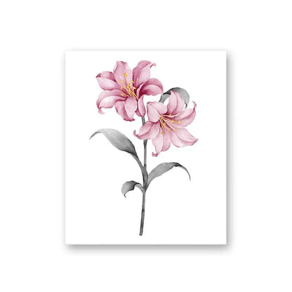 Watercolor Lily Flowers Canvas | ART-091