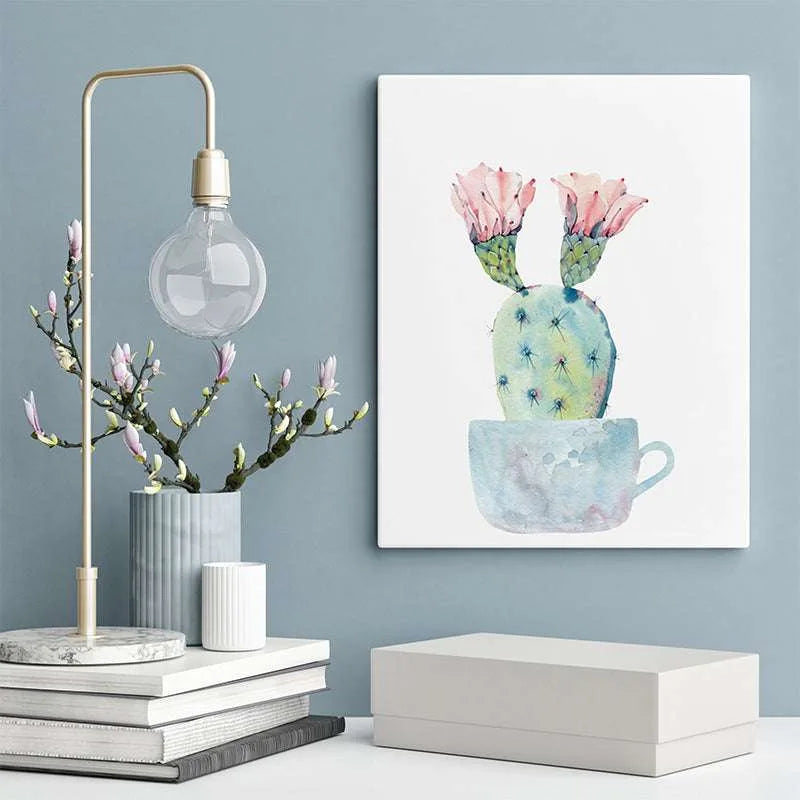 Watercolor Chin Cactus Canvas | ART-087