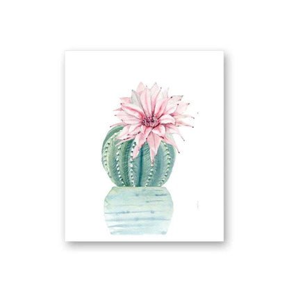 Watercolor Dwarf Chin Cactus Canvas | ART-088