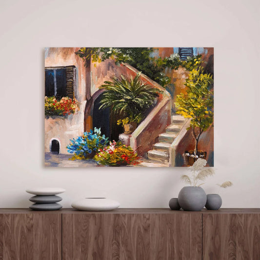 House In Greece Canvas