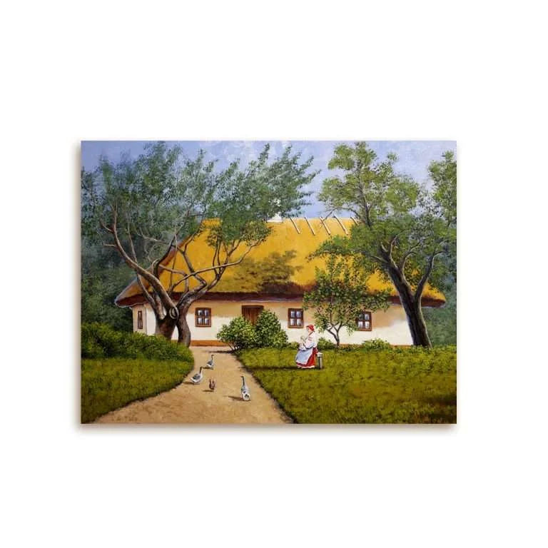 Old Village House Canvas