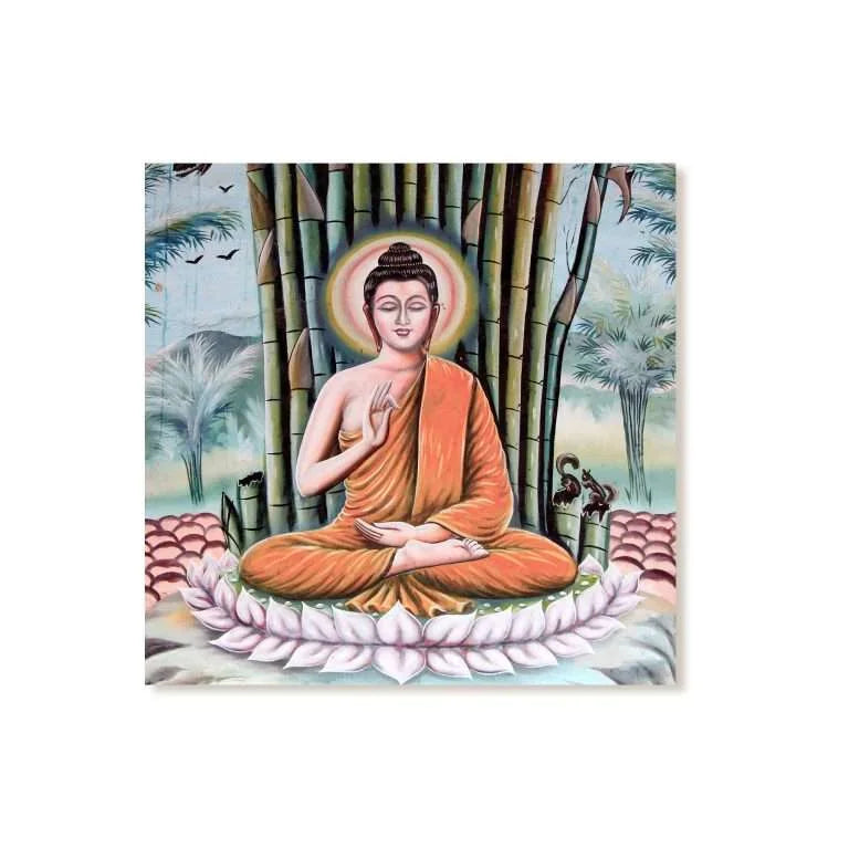 Meditating Buddha Under Tree Canvas