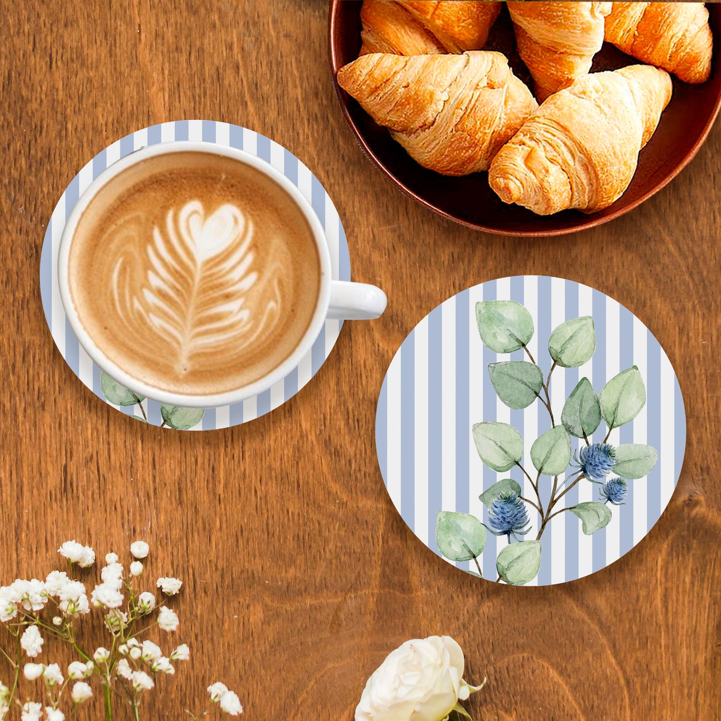 Blue and White Check Coasters | CT 1100