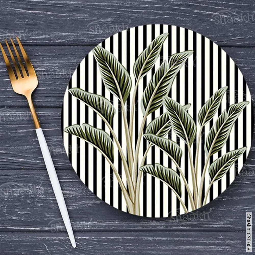 Tropical Jungle (Black) Trivets | CST 008 (set of 2)