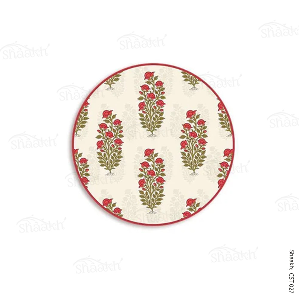 Mughal Motifs with ethnic border Trivets | CST 027 (set of 2)