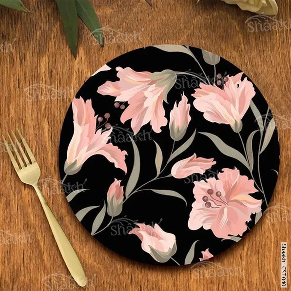 Peach Flowers Trivets | CST 040 (set of 2)