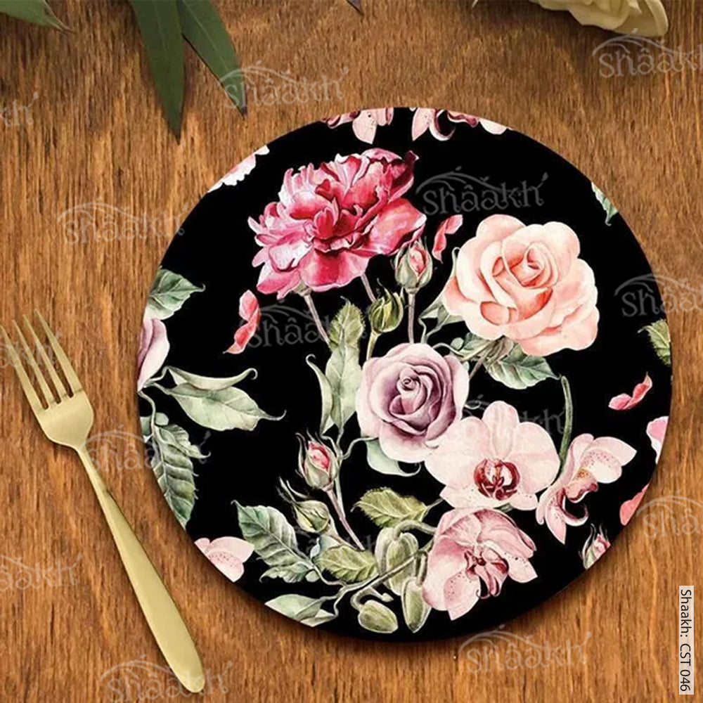 Orchid, Roses and Peony Flowers Trivets | CST 046 (set of 2)