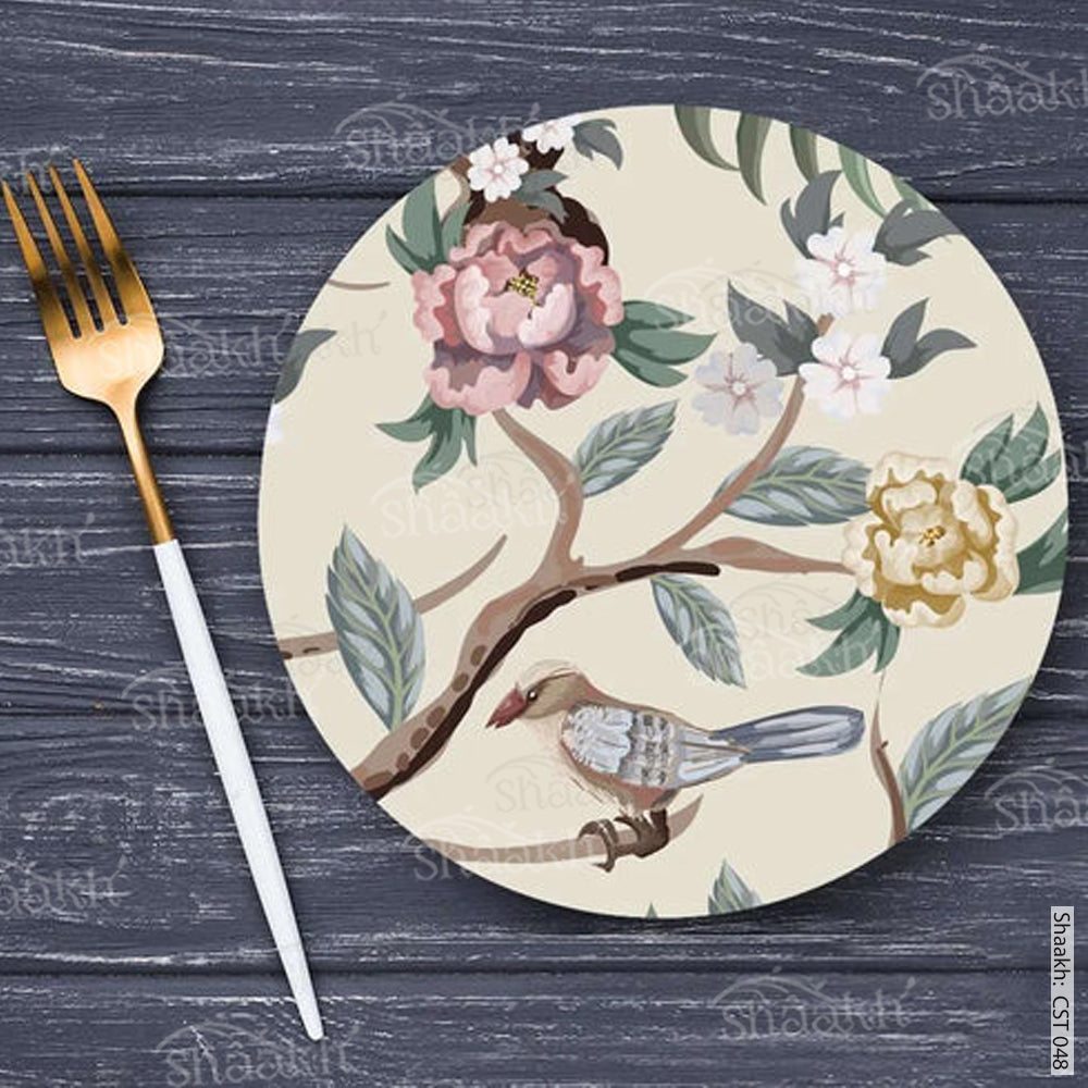 Oriental Birds and Flowers Trivets | CST 048 (Set of 2)