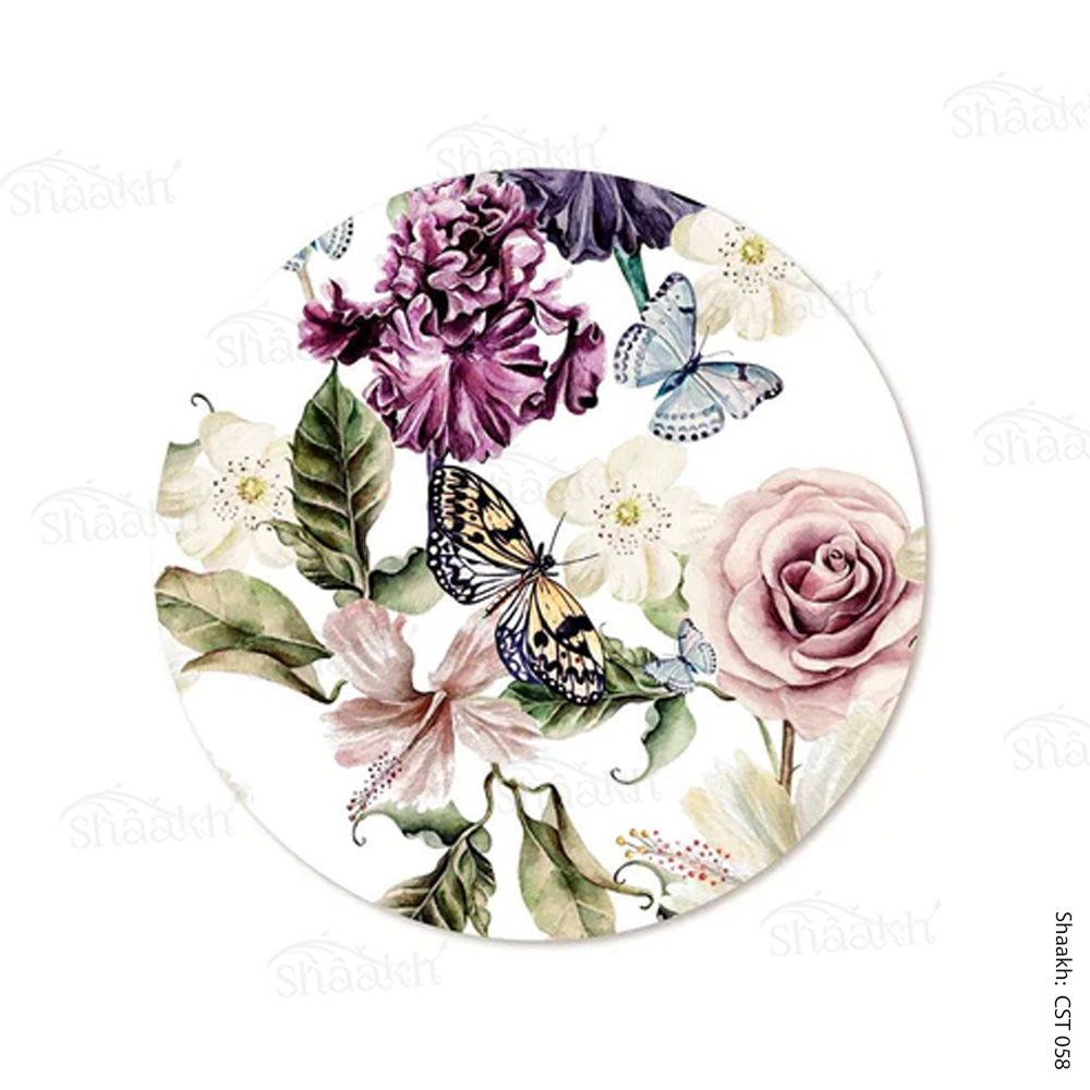 Iris and Hibiscus Flowers Trivets | CST 058 (set of 2)