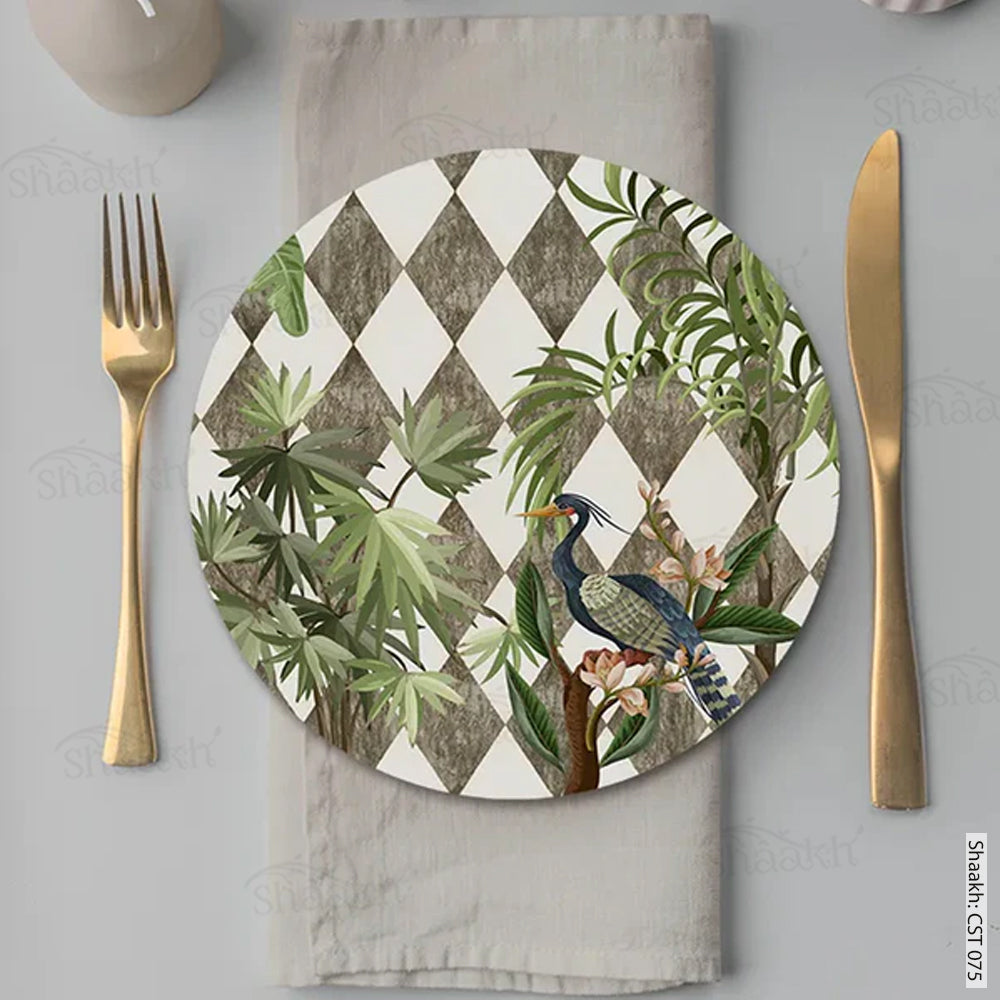 “Tropic Jungle on Geometrical Design” Trivets | CST 075 (set of 2)