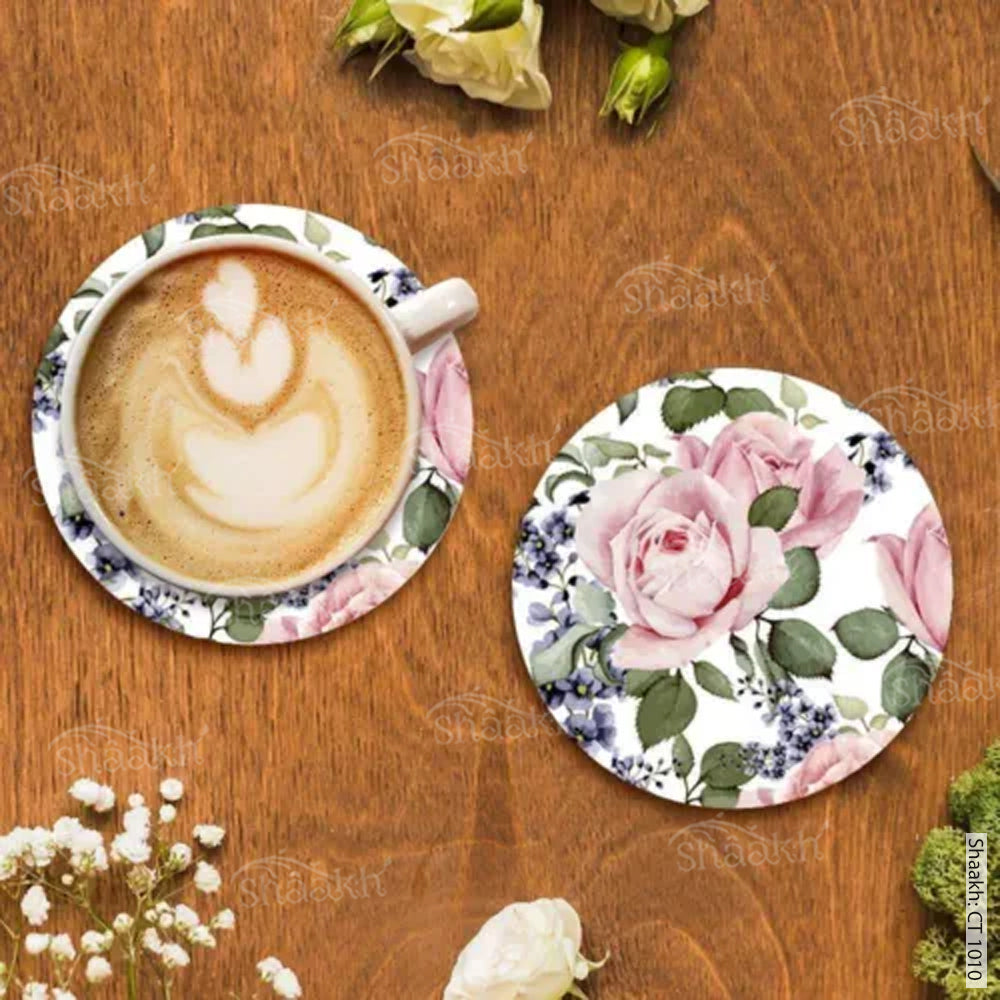 Pink Rosette Coasters | CT 1010