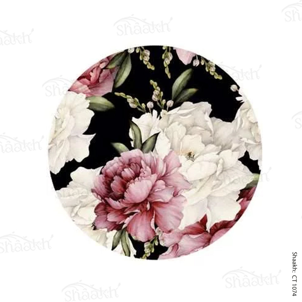 Watercolor Peonies On Dark Background Coasters | CT 1074