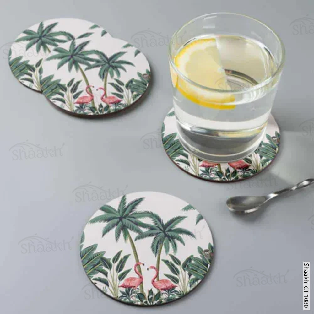 Vintage Palm Tree And Flamingo Coasters | CT 1080