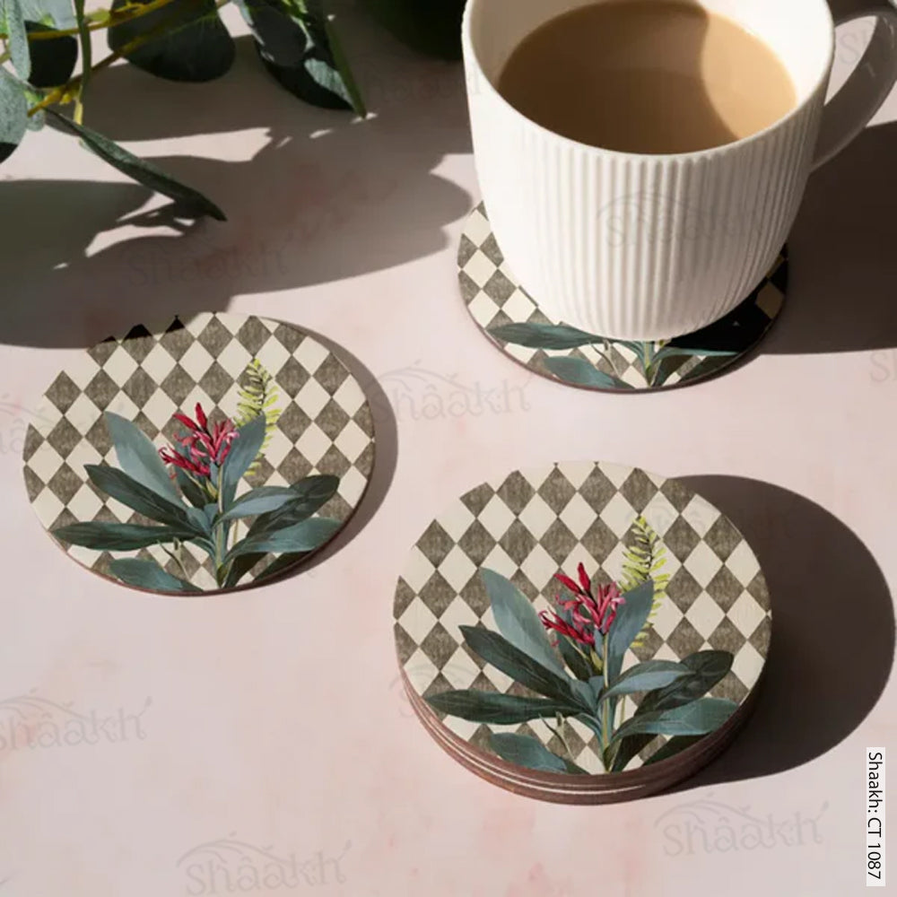 Sage Leaves (Ash Grey) Coasters | CT 1087