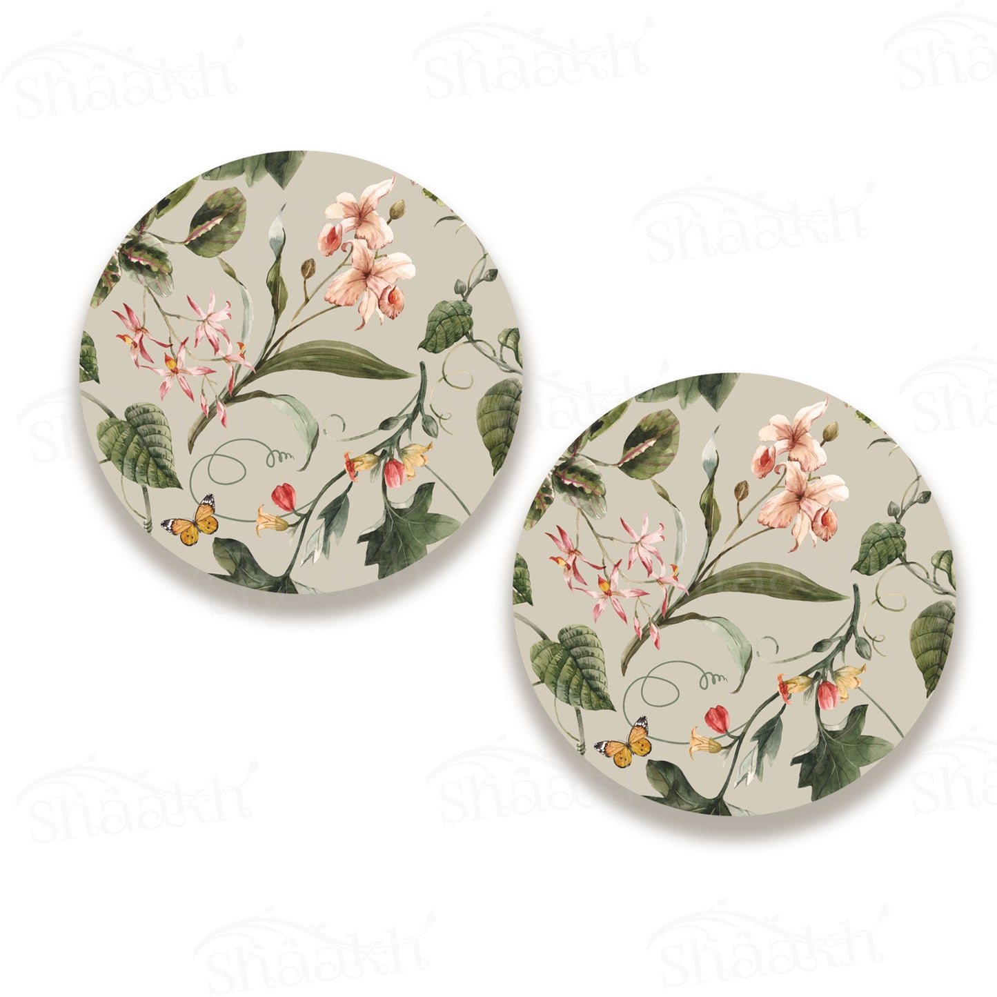 Exotic Tropical Orchids And Green Leaves Coasters | CT 1104