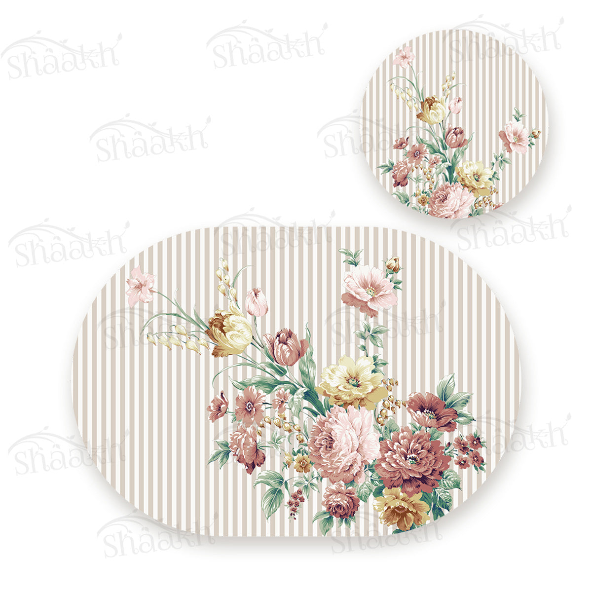 Floral Fantasy Coordinated Set | TWC 086 (8 Mats, 4 Trivets)